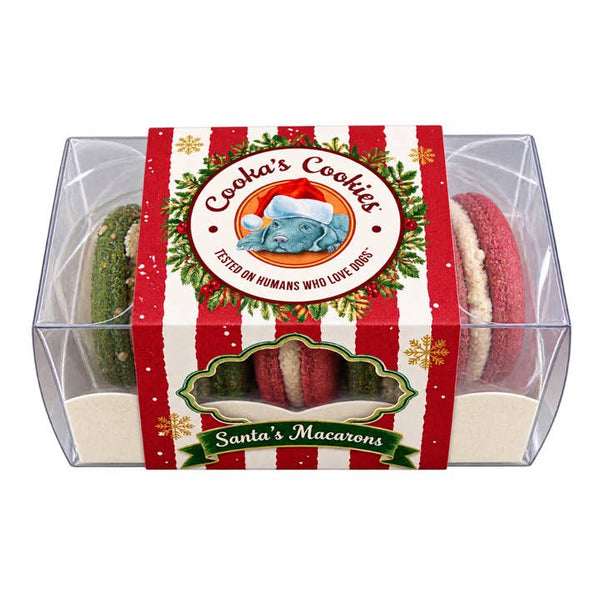 Macarons du PĂšre NoĂ«l â 4 biscuits, 80 g · Cooka's Cookies â PrĂ©commande NoĂ«l