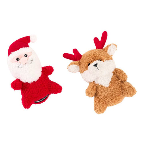 Cheeky Chumz Jr FĂȘtes - Pack de 2 : PĂšre NoĂ«l, Renne · ZippyPaws â PrĂ©commande NoĂ«l