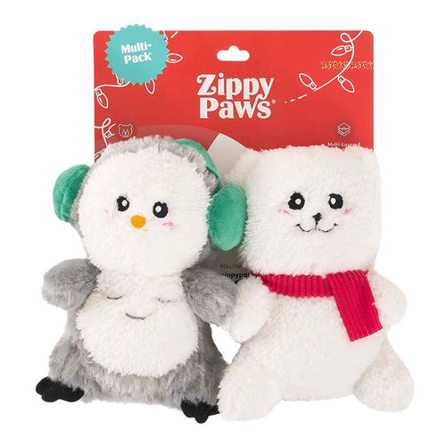 Pack de 2 Cheeky Chumz Jr festif - Chouette des neiges, Ours polaire · ZippyPaws â PrĂ©commande NoĂ«l