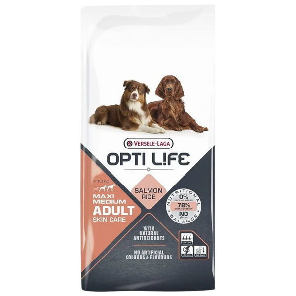 OptiLife saumon peau et poil medium/maxi 12KG