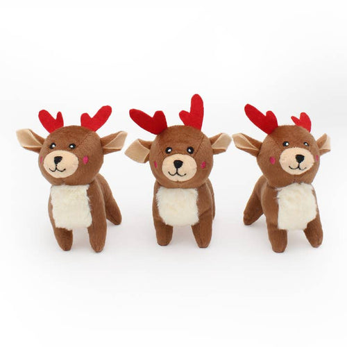 Holiday Miniz 3-Pack Reindeer · ZippyPaws â PrĂ©commande NoĂ«l