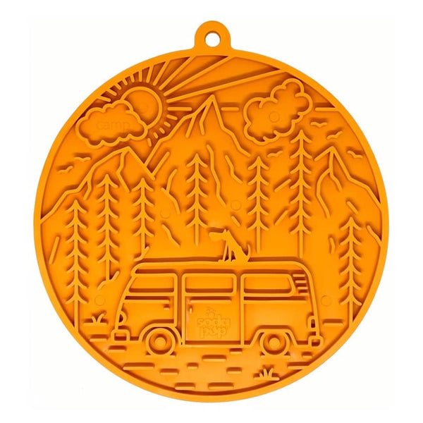 Camp eMat — tapis à lécher orange · SodaPup — Précommande Noël