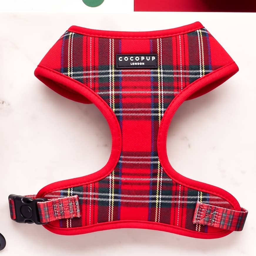 Harnais Tartan rouge et noir · Cocopup London — Précommande Noël