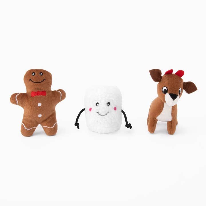 Holiday Miniz - Santa's Friends (3-pack) -Christmas Dog Toy · ZippyPaws — Précommande Noël