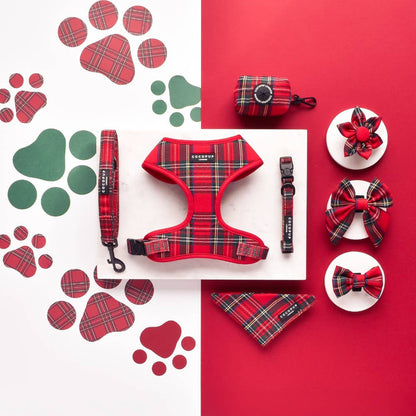 Harnais Tartan rouge et noir · Cocopup London — Précommande Noël
