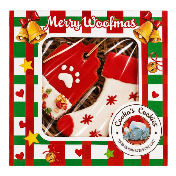 Ornements Woofmas — coffret de 2 biscuits · Cooka's Cookies — Précommande Noël