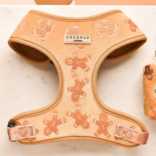 Harnais velours Gingerbread Treats · Cocopup London — Précommande Noël