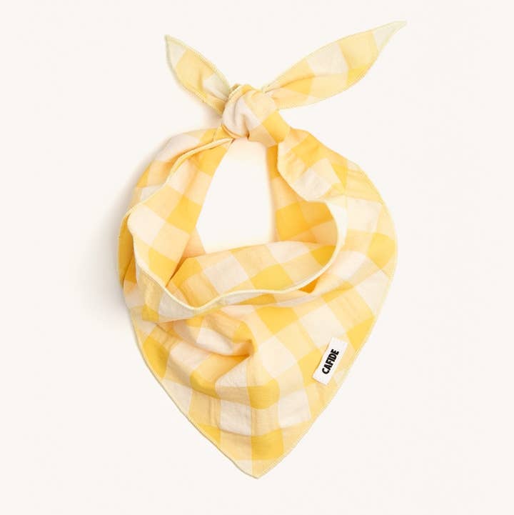 Crème — bandana vichy jaune — S · CAFIDE — Précommande Noël