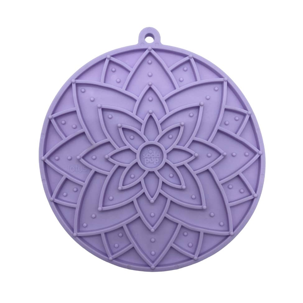 Lotus eMat — tapis à lécher violet clair · SodaPup — Précommande Noël