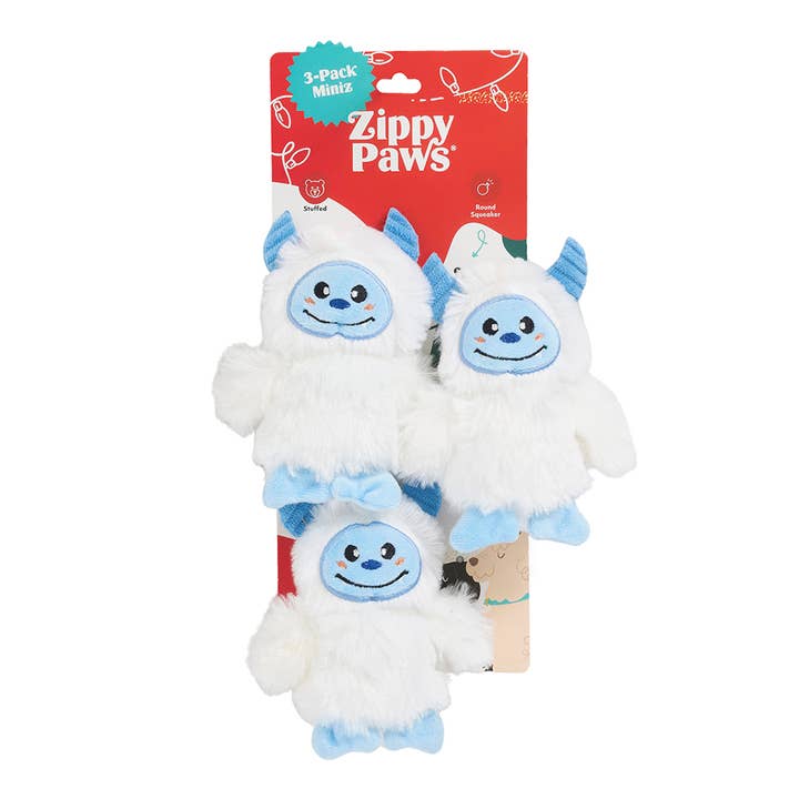 Pack de 3 Holiday Miniz - Yeti · ZippyPaws — Précommande Noël