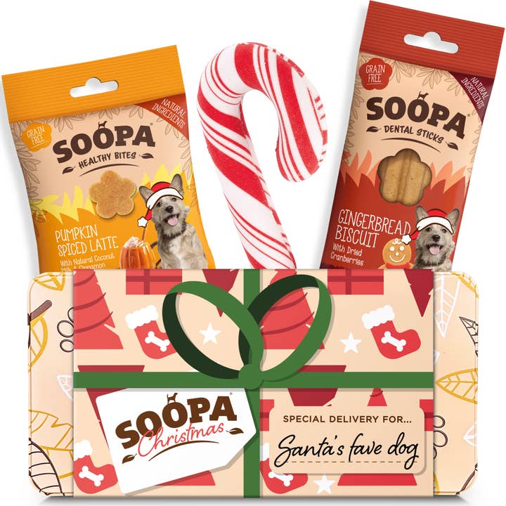 Coffret de Noël Soopa — friandises et jouet · Soopa Europe — Précommande Noël
