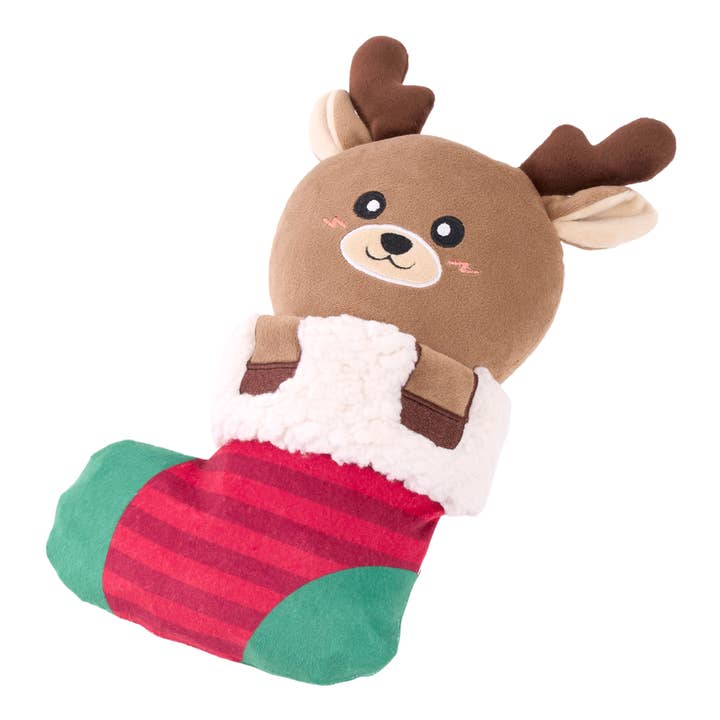ecoZippy Holiday Stocking Reindeer · ZippyPaws — Précommande Noël