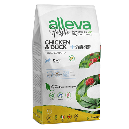 Alleva Holistic poulet canard chiot maxi 12KG