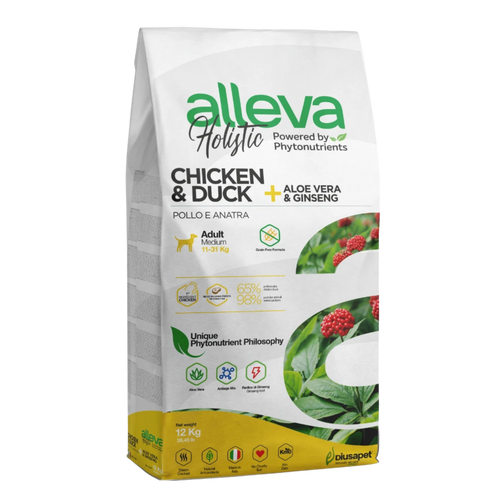 Alleva holistic poulet canard 12KG Medium