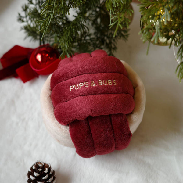 Jingle Knot — nœud de Noël à fouiller · Pups & Bubs — Précommande Noël