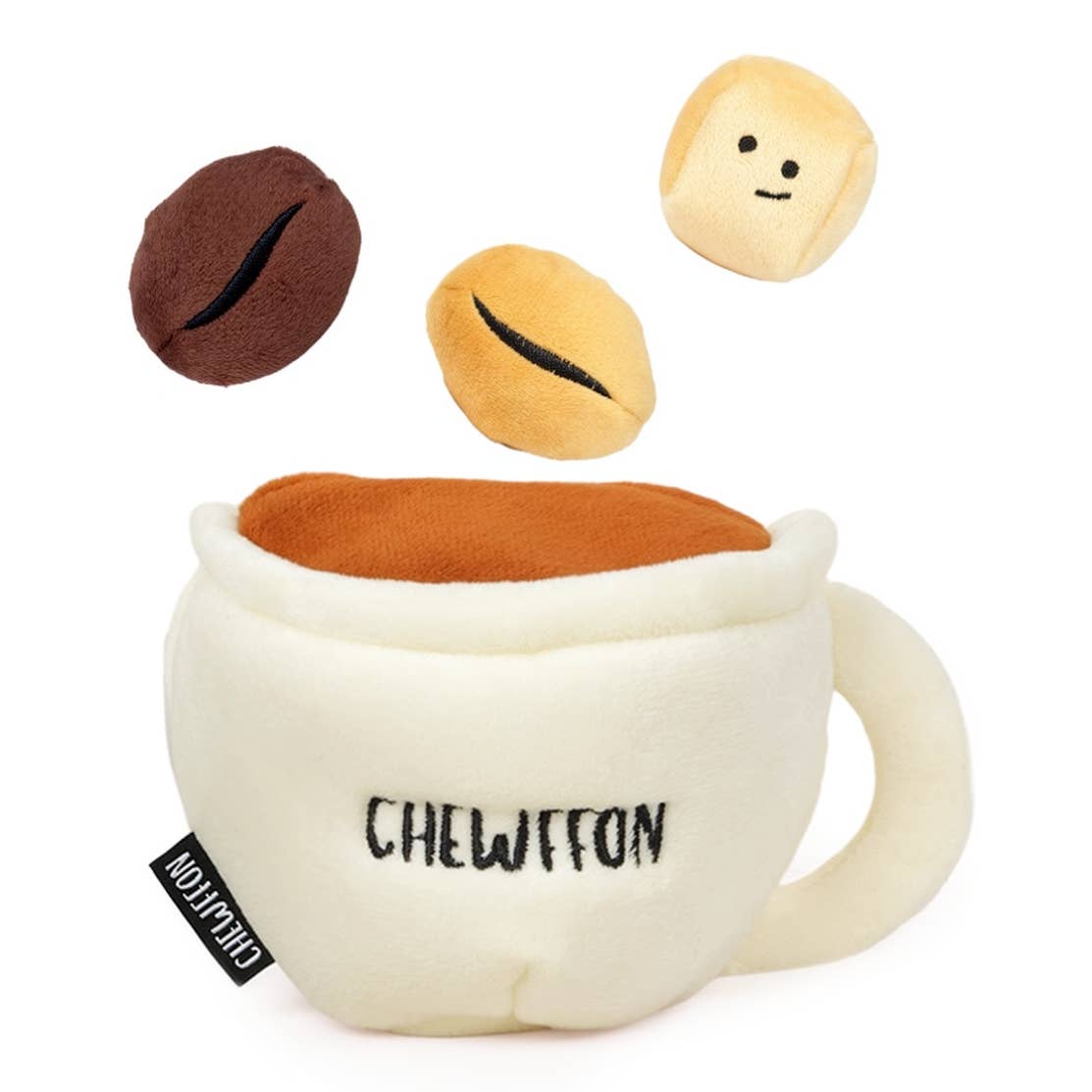 Espresso — tasse et grains en peluche · CHEWFFON — Précommande Noël
