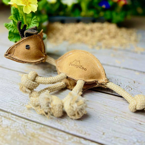 Renne — jouet en daim 30 cm · Funny Zoo — Précommande Noël