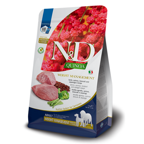 Farmina N&D quinoa obésité agneau medium/maxi 12KG