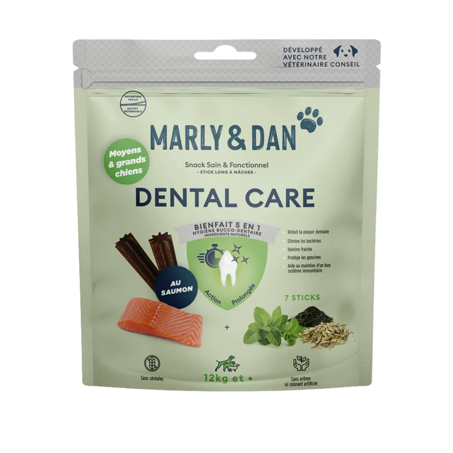 Marly & Dan - Stick dentaire saumon menthe M/L