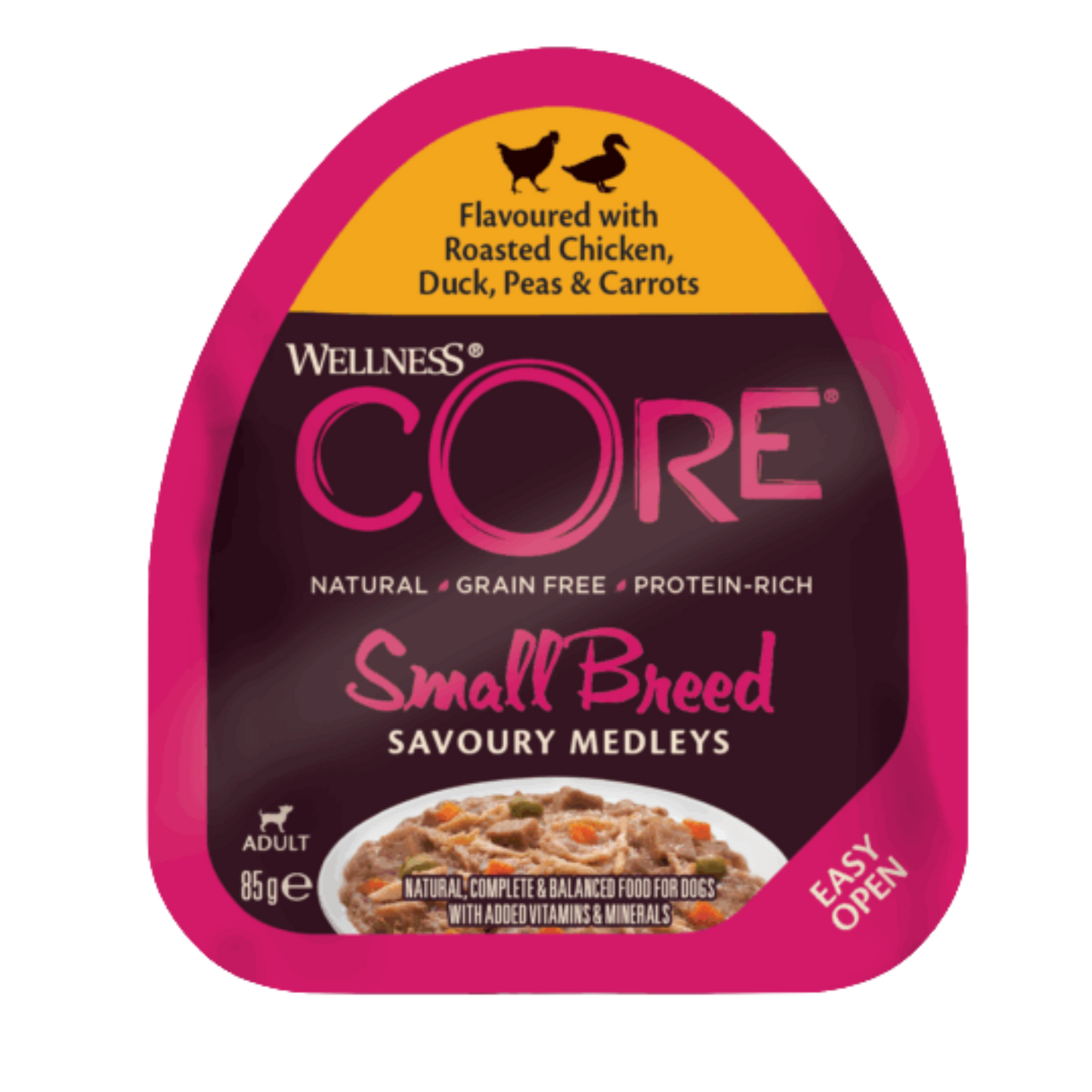 WellnessCore barquette poulet canard 85G
