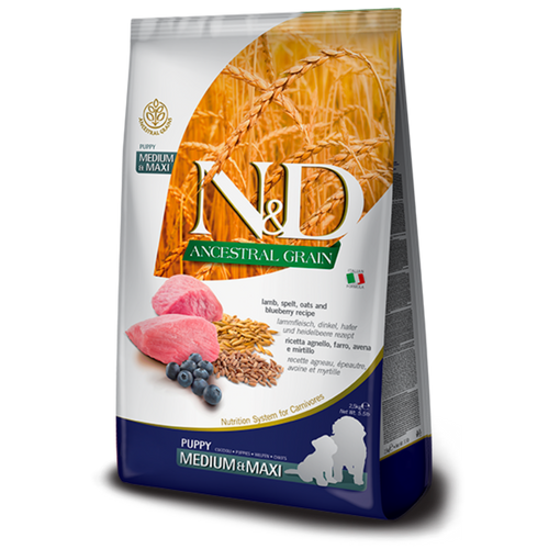 Farmina N&D ancestral grain chiot medium/maxi agneau 12KG